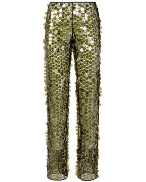 Coperni Low Rise Sequinned Pants - Green