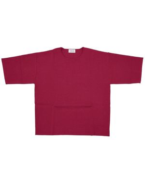 P.A.R.O.S.H. P.A.R.O..H. Round Neck Short-Sleeve Top - Red