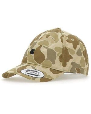 Carhartt Logo Embroidered Leopard Printed Cap - Metallic