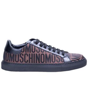 Moschino Lace-Up All-Over Jacquard Trainers - Multicolour