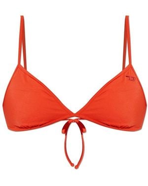 DIESEL Logo Plaque Cloudy Bikini Top - Red