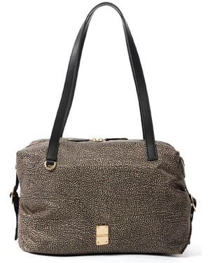 Borbonese Logo Plaque Tote Bag - Black
