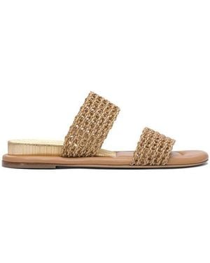 Casadei Double Strap Slip-On Sandals - Natural