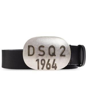 DSquared² Vintage Plaque Belt - Black