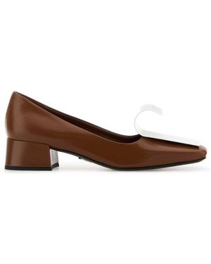 Prada Tabacco And Leather Décolleté - Brown