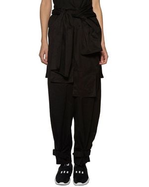 Yohji Yamamoto Gabardine High Waist Trousers - Black