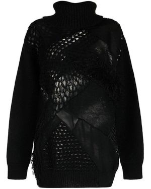 Junya Watanabe Panelled Roll-Neck Jumper - Black