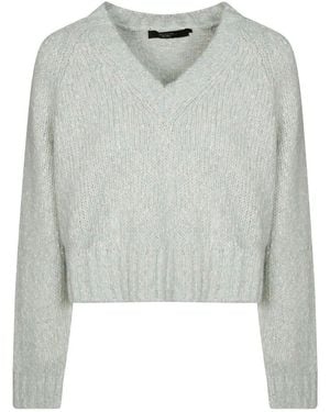 Weekend by Maxmara V-Neck Cropped Jumper - Grey