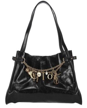 Chloé Logo Charms Hobo Bag - Black