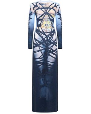 ワンピース Y/PROJECT Woman Dress Blue 104DR006J104 BLUE BLACK Y. Project Maxi dresses for Women | Online Sale up to 82