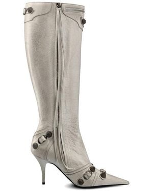 Balenciaga Cagole Dirty Effect Boots - White