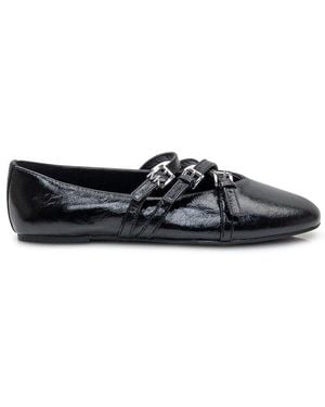 MICHAEL Michael Kors Buckle Detailed Slip-On Flat Shoes - Black