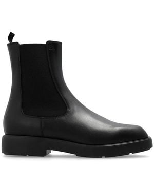 Emporio Armani Leather Ankle Boots - Black