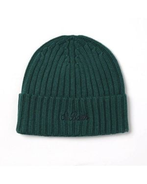 Mc2 Saint Barth Wengen Logo Embroidered Beanie - Green