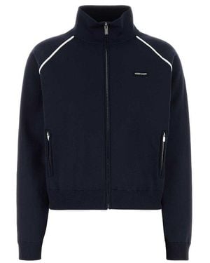 Miu Miu Long-Sleeved Zipped Sweatshirt - Blue