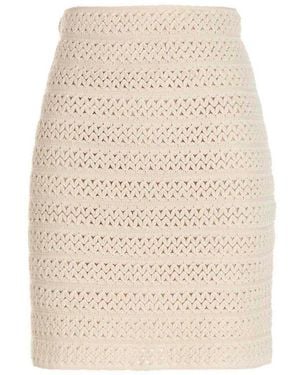 Ermanno Scervino High-waist Crochet-knit Skirt - Natural