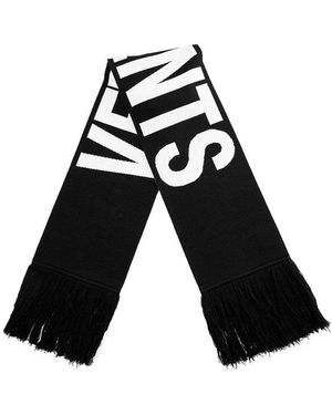 Vetements Logo Intarsia-knitted Fringed Scarf - Black