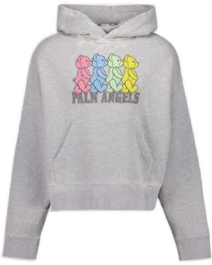 Palm Angels Bears Printed Hoodie - Grey