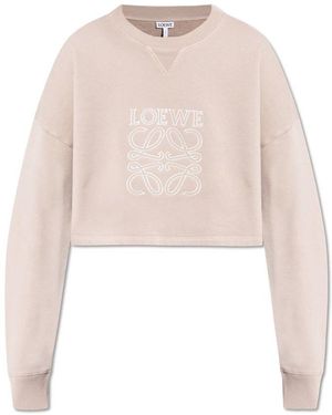 Loewe Crewneck Cropped Sweatshirt - Pink