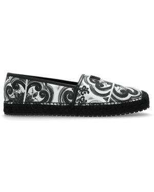 Dolce & Gabbana Majolica Printed Espadrilles - Black