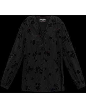Zadig & Voltaire Tamela V-Neck Top - Black