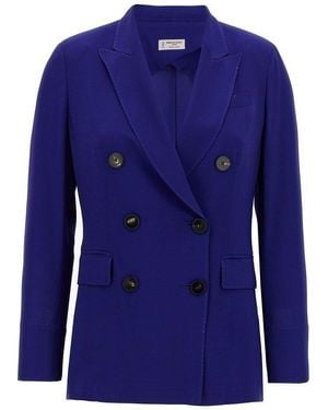 Alberto Biani Double-Breasted Blazer - Blue