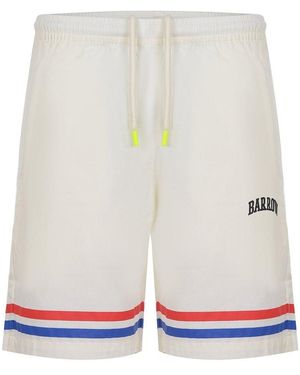 Barrow Logo Printed Knee-Length Shorts - White