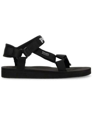Palm Angels X Suicoke Depa Logo Printed Sandals - Black