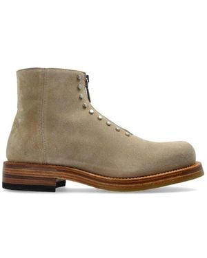 McQueen Studded Zip-Detailed Ankle Boots - Brown