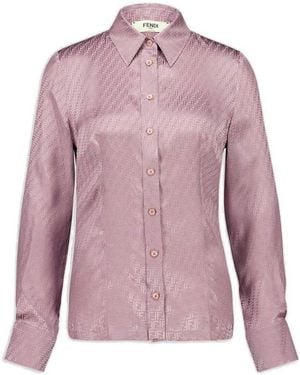 Fendi Monogram Printed Long Sleeved Shirt - Pink