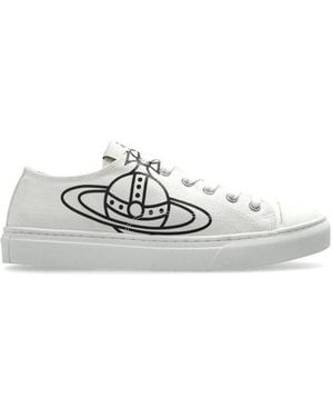 Vivienne Westwood Orb Printed Lace-Up Trainers - White