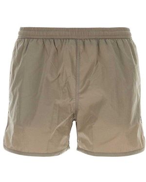 Ami Paris Paris Logo Plaque Swim Shorts - Natural