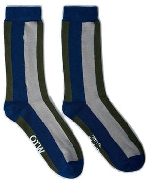 Vans Jil Sander Otw Striped Knitted Socks - Blue