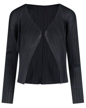 Pleats Please Issey Miyake Pleated Cardigan - Blue