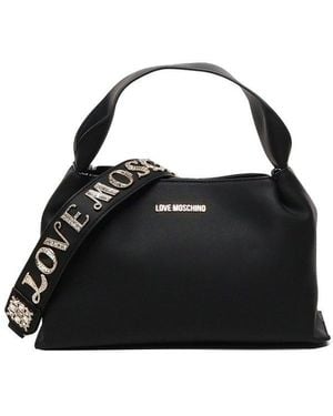 Love Moschino Logo Lettering Top Handle Bag - Black