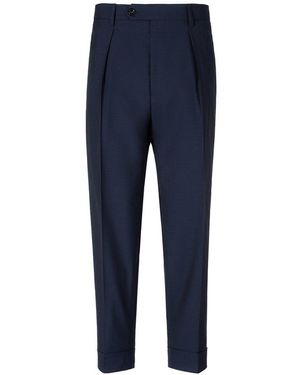 Berwich Chiaia Pleated Trousers - Blue