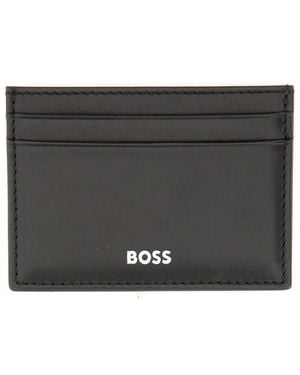 BOSS Logo Lettering Card Holder - Black