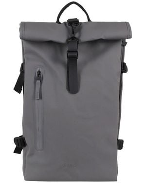 Rains Rolltop Rucksack Hook-Clip Large Backpack - Gray