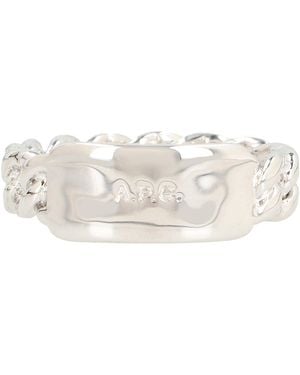 A.P.C. Bague Logo Engraved Ring - Black