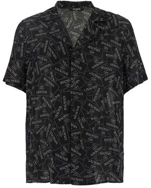 Balmain Ao Label Ss Pajama Shirt - Black