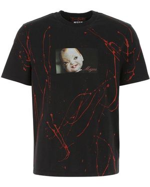 Tシャツ・カットソー Msgm Volcano T-Shirt MSGM Volcano Graphic Print Crew Neck T-Shirt in Blue for Men