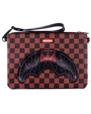 Sprayground Checked Shark Clutch Bag - Red