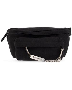 Palm Angels Chain Detailed Zipped Belt Bag - Black