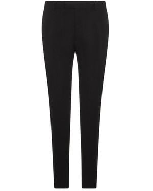 McQueen Tapered-Leg Tailored Trousers - Black