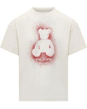 Palm Angels Spray Bear Printed T-Shirt - Pink