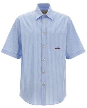Valentino Striped Button-Up Shirt - Blue