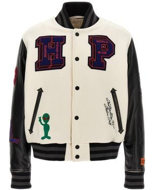 Heron Preston Hp Patches Varsity Bomber Jacket - Black