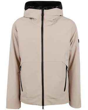 Peuterey Logo-Patch Zip-Up Hooded Jacket - Natural