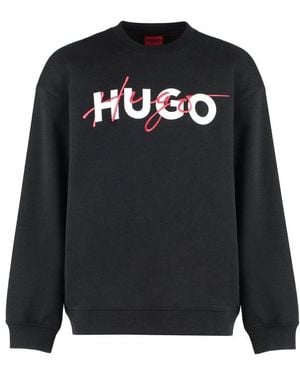 BOSS Logo Printed Crewneck Sweatshirt - Black