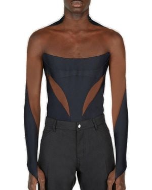 Mugler Illusion Cut-Out Bodysuit - Black